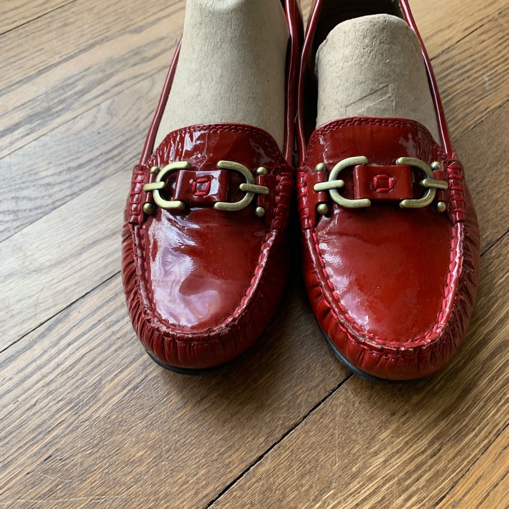 Donald J. Pliner Diona Red Patent Loafers - Picture 5 of 7